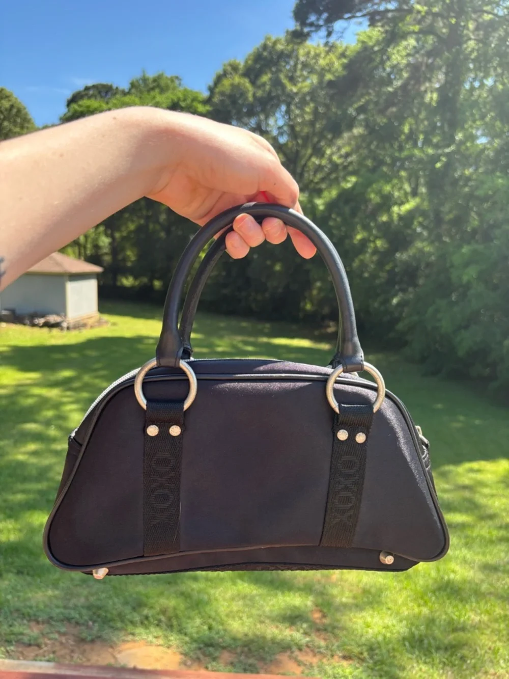 XOXO Black Baby Bag with Silver Accents
